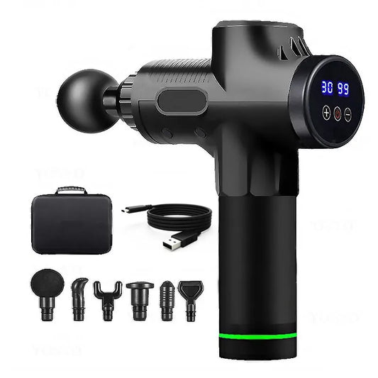 Fascial Massage Gun Electric Percussion Pistol Massager Body Neck Back Deep Tissue Muscle Relaxation Fitness Tool